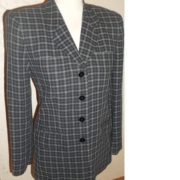 Jones New York Petite Black White Check Blazer - Picture 2 of 5